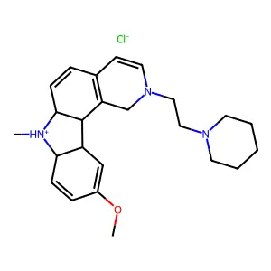 10-methoxy-7-methyl-2-(2-piperidin-1-ylethyl)-1,6a,7,7a,11a,11b-hexahydropyrido[4,3-c]carbazol-7-ium chloride structure