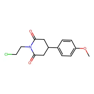 1-(2-chloroethyl)-4-(4-methoxyphenyl)piperidine-2,6-dione structure