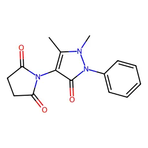 1-(1,5-dimethyl-3-oxo-2-phenyl-2,3-dihydro-1H-pyrazol-4-yl)pyrrolidine-2,5-dione structure