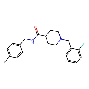 1-(2-fluorobenzyl)-N-(4-methylbenzyl)piperidine-4-carboxamide structure