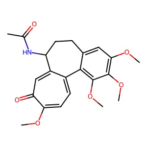 N-[(7R)-1,2,3,10-tetramethoxy-9-oxo-6,7-dihydro-5H-benzo[a]heptalen-7-yl]acetamide structure
