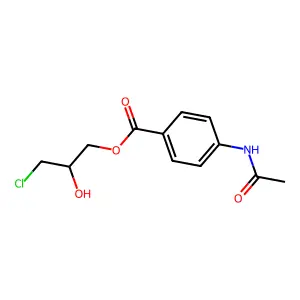 (3-chloro-2-hydroxypropyl) 4-acetamidobenzoate structure