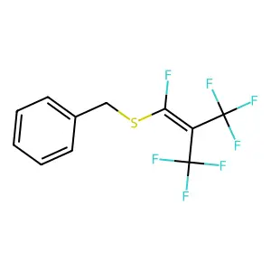 [1,3,3,3-tetrafluoro-2-(trifluoromethyl)prop-1-enyl]sulfanylmethylbenzene structure