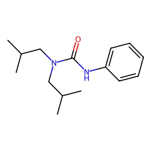 1,1-bis(2-methylpropyl)-3-phenylurea structure
