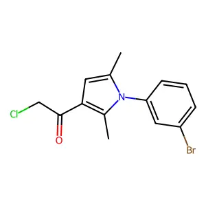 1-[1-(3-bromophenyl)-2,5-dimethyl-1H-pyrrol-3-yl]-2-chloroethan-1-one structure