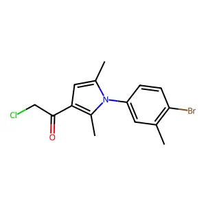 1-[1-(4-bromo-3-methylphenyl)-2,5-dimethylpyrrol-3-yl]-2-chloroethanone structure
