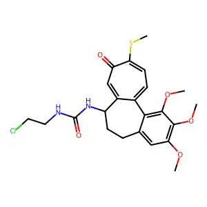 1-(2-chloroethyl)-3-[(7S)-1,2,3-trimethoxy-10-methylsulfanyl-9-oxo-6,7-dihydro-5H-benzo[a]heptalen-7-yl]urea structure
