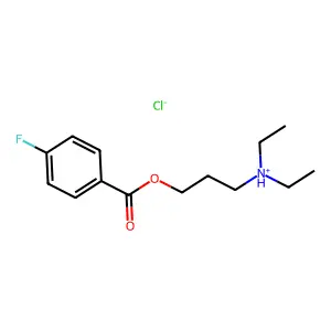 diethyl-[3-(4-fluorobenzoyl)oxypropyl]azanium chloride structure