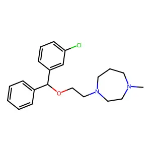 1-[2-[(3-chlorophenyl)-phenylmethoxy]ethyl]-4-methyl-1,4-diazepane structure