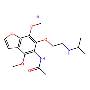 N-(4,7-Dimethoxy-6-(2-(isopropylamino)ethoxy)-5-benzofuranyl)acetamide hydroiodide structure