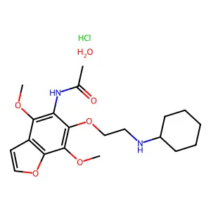 N-[6-[2-(cyclohexylamino)ethoxy]-4,7-dimethoxy-1-benzofuran-5-yl]acetamidehydratehydrochloride structure