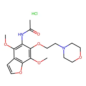 Acetamide, N-(4,7-dimethoxy-6-(2-morpholinoethoxy)-5-benzofuranyl)-, hydrochloride structure