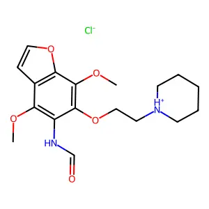 Formamide, N-(4,7-dimethoxy-6-(2-piperidinoethoxy)-5-benzofuranyl)-, hydrochloride structure