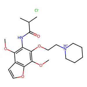 Isobutyramide, N-(4,7-dimethoxy-6-(2-piperidinoethoxy)-5-benzofuranyl)-, hydrochloride, hydrate structure
