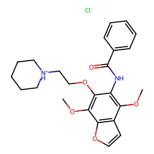 Benzamide, N-(4,7-dimethoxy-6-(2-piperidinoethoxy)-5-benzofuranyl)-, hydrochloride structure