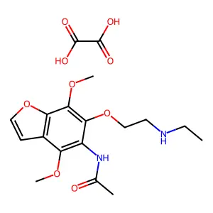 N-(4,7-Dimethoxy-6-(2-(ethylamino)ethoxy)-5-benzofuranyl)acetamide oxalate hydrate structure