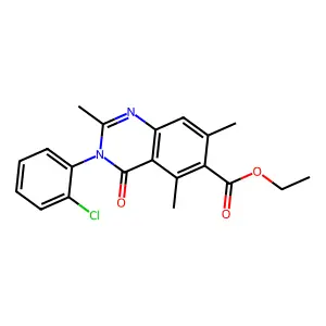 ethyl 3-(2-chlorophenyl)-2,5,7-trimethyl-4-oxoquinazoline-6-carboxylate structure