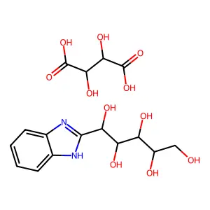 1-(1H-benzimidazol-2-yl)pentane-1,2,3,4,5-pentol;2,3-dihydroxybutanedioic acid structure