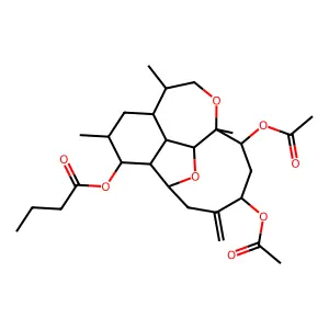(12,14-diacetyloxy-5,8,11-trimethyl-15-methylidene-10,18-dioxatetracyclo[9.7.0.02,7.03,17]octadecan-4-yl) butanoate structure