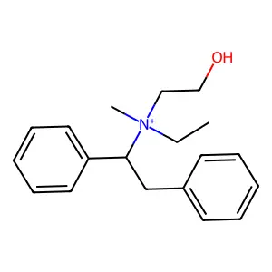 1,2-diphenylethyl-ethyl-(2-hydroxyethyl)-methylazanium structure