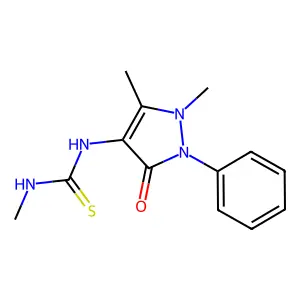 1-(1,5-dimethyl-3-oxo-2-phenylpyrazol-4-yl)-3-methylthiourea structure