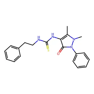 1-(1,5-dimethyl-3-oxo-2-phenylpyrazol-4-yl)-3-(2-phenylethyl)thiourea structure