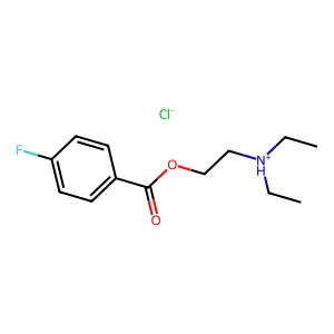 diethyl-[2-(4-fluorobenzoyl)oxyethyl]azanium chloride structure