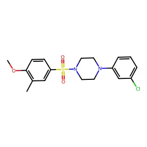 1-(3-chlorophenyl)-4-(4-methoxy-3-methylphenyl)sulfonylpiperazine structure