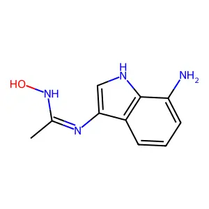 N'-(7-amino-1H-indol-3-yl)-N-hydroxyethanimidamide structure