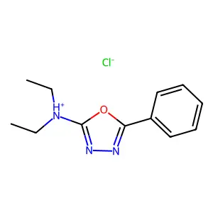 diethyl-(5-phenyl-1,3,4-oxadiazol-2-yl)azanium chloride structure