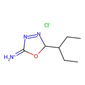 (2-pentan-3-yl-2H-1,3,4-oxadiazol-5-ylidene)azanium chloride structure