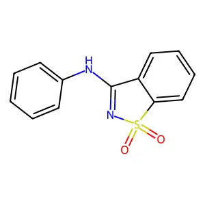 1,1-dioxo-N-phenyl-1,2-benzothiazol-3-amine structure
