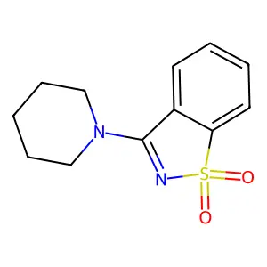 1,2-Benzisothiazole, 3-piperidino-, 1,1-dioxide structure