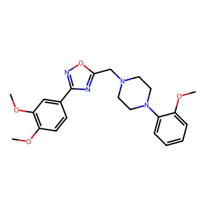 1-{[3-(3,4-dimethoxyphenyl)-1,2,4-oxadiazol-5-yl]methyl}-4-(2-methoxyphenyl)piperazine structure