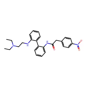 N-[2-[2-[2-(diethylamino)ethylamino]phenyl]phenyl]-2-(4-nitrophenyl)acetamide structure