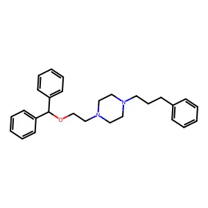 1-(2-benzhydryloxyethyl)-4-(3-phenylpropyl)piperazine structure