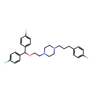 1-[2-[bis(4-fluorophenyl)methoxy]ethyl]-4-[3-(4-fluorophenyl)propyl]piperazine structure