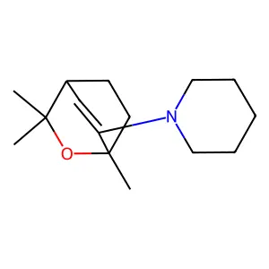 1-(1,3,3-trimethyl-2-oxabicyclo[2.2.2]oct-5-en-6-yl)piperidine structure