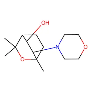 1,3,3-trimethyl-6-morpholin-4-yl-2-oxabicyclo[2.2.2]octan-5-ol structure