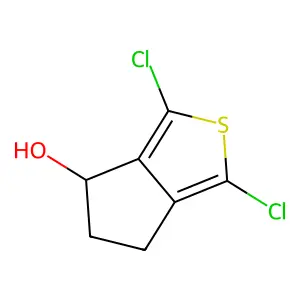 1,3-dichloro-5,6-dihydro-4H-cyclopenta[c]thiophen-4-ol structure