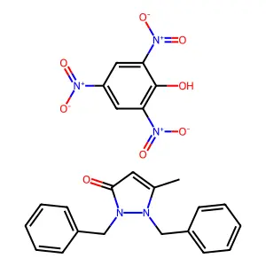 1,2-dibenzyl-5-methylpyrazol-3-one;2,4,6-trinitrophenol structure