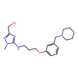 [1-methyl-5-[3-[3-(piperidin-1-ylmethyl)phenoxy]propylamino]-1,2,4-triazol-3-yl]methanol structure