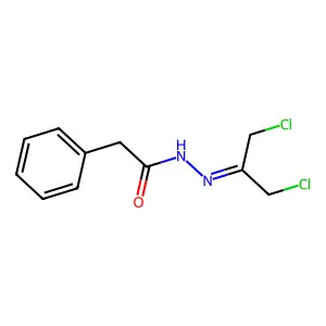 N-(1,3-dichloropropan-2-ylideneamino)-2-phenylacetamide structure