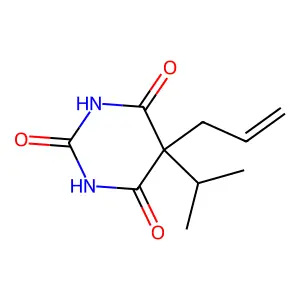 5-(methylethyl)-5-prop-2-enyl-1,3,5-trihydropyrimidine-2,4,6-trione structure