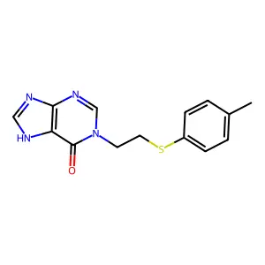 1-[2-(4-methylphenyl)sulfanylethyl]-7H-purin-6-one structure