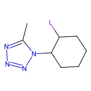 1-(2-iodocyclohexyl)-5-methyltetrazole structure
