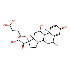 4-[[(6S,8S,9S,10R,11S,13S,14S,17R)-11-hydroxy-17-(2-hydroxyacetyl)-6,10,13-trimethyl-3-oxo-7,8,9,11,12,14,15,16-octahydro-6H-cyclopenta[a]phenanthren-17-yl]oxy]-4-oxobutanoic acid structure
