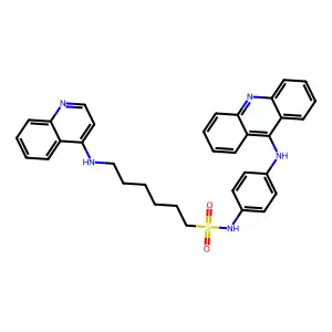 N-[4-(9-Acridinylamino)phenyl]-6-(4-quinolinylamino)-1-hexanesulfonamide structure