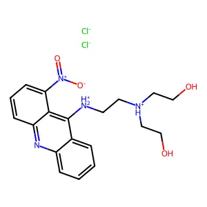 bis(2-hydroxyethyl)-[2-[(1-nitroacridin-9-yl)azaniumyl]ethyl]azanium dichloride structure