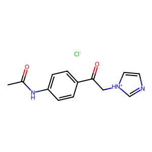 N-[4-[2-(1H-imidazol-1-ium-1-yl)acetyl]phenyl]acetamide chloride structure